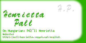 henrietta pall business card